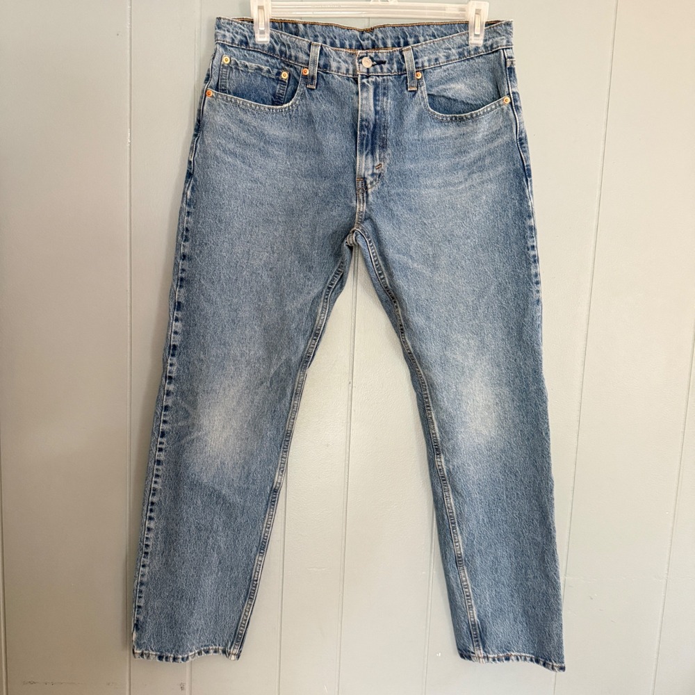 Levi's 502 Taper Jeans Men's W34 L32 Medium Wash Indigo Tapered Workwear Rugged